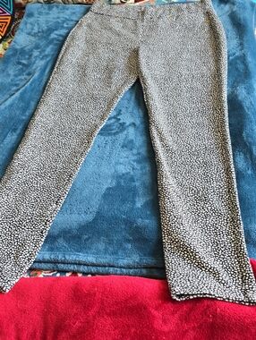 Michael Kors Black and White Patterned Pants with Gold Hardware